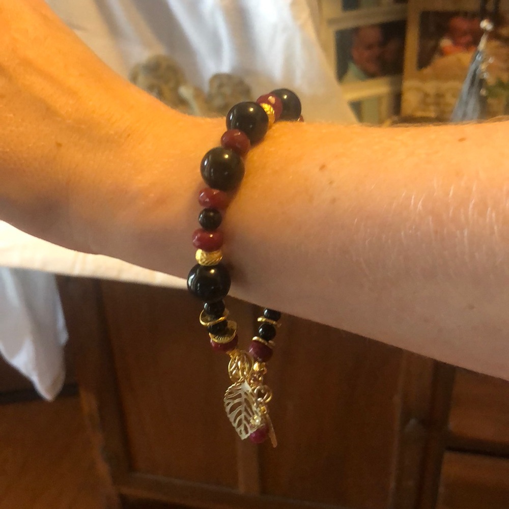 Red Ruby Black Onyx Bracelet - image 6